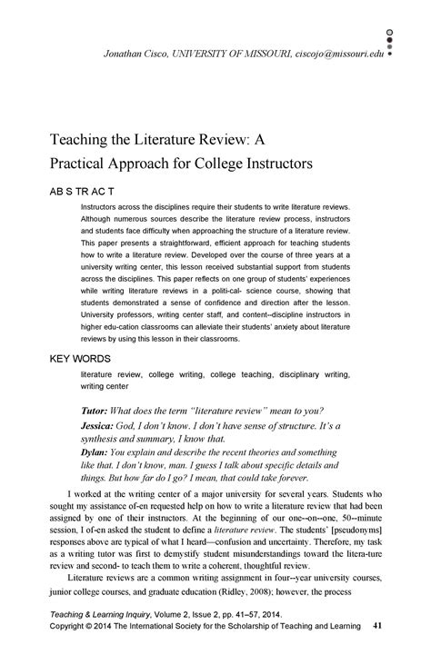 Download Literature Review Template 45 Literature Review Outline