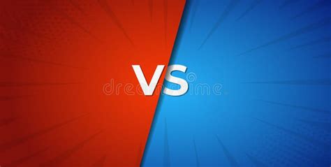 Vs Versus Red And Blue Battle Background Stock Vector Illustration