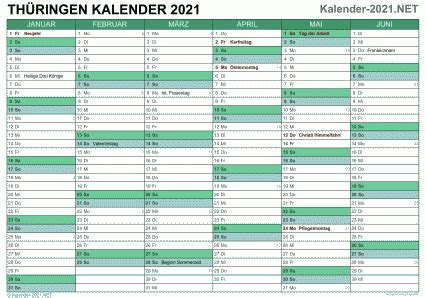 Der kalender zeigt das komplette kalenderjahr 2021 übersichtlich auf nur einer seite. Kalender 2021 Thüringen