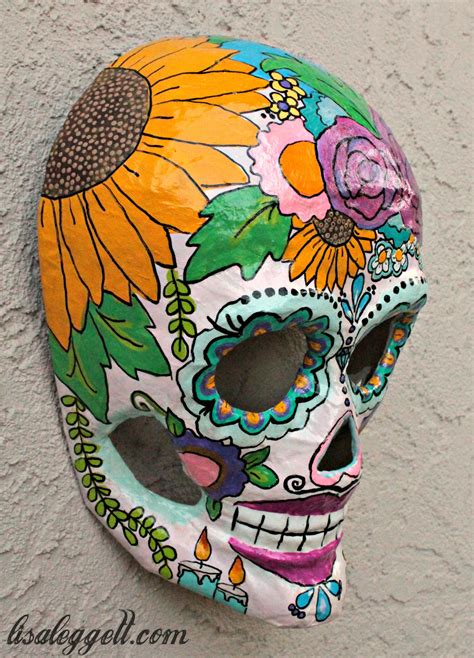 Mexican Skull Handmade Papier Mache Masks Made Painted And Decorated