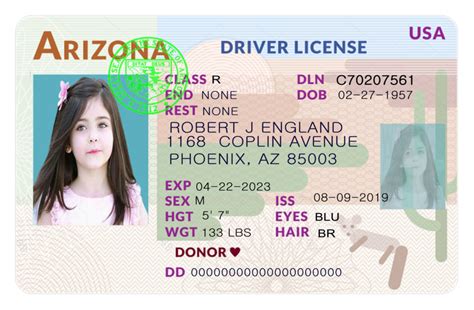 Download Arizona Driver License Psd Template Front And Back