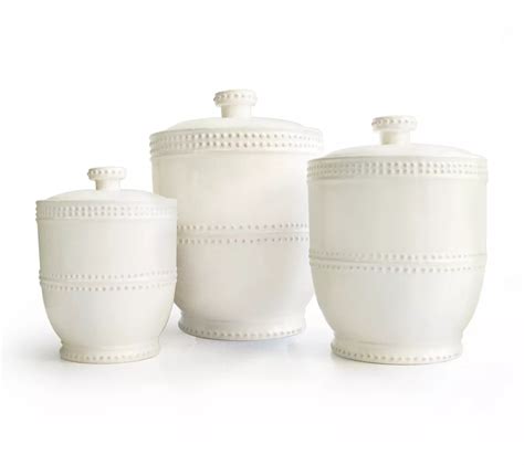 American Atelier Bianca Bead 3 Piece Canister Set