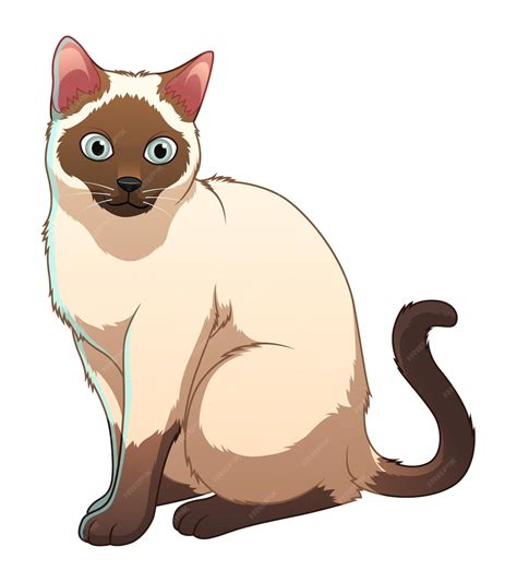 Premium Vector Siamese Cat Cartoon Animal Illustration