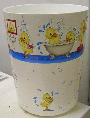 Bathtime Duck Plastic Trash Can Wastebasket By Essential Home