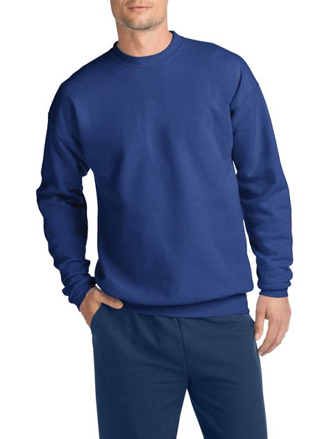 Hanes Mens Ecosmart Fleece Crew Neck Sweatshirt Royal Blue S Brickseek