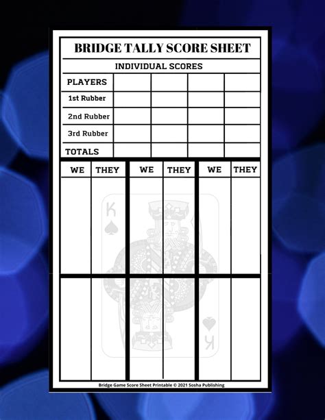 Bridge Game Score Sheets Printable Bridge Score Pad Bridge Score Card