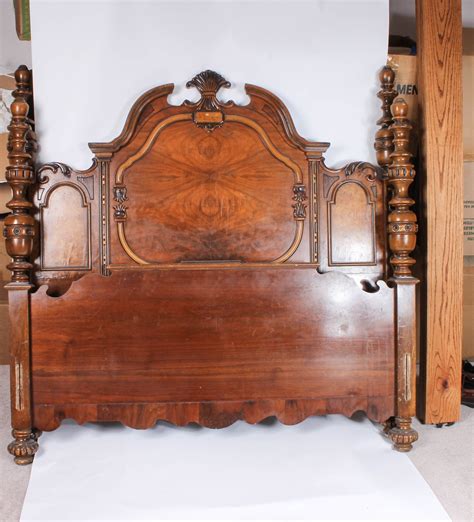 Antique Burl Wood Eastlake Style Bed Frame Full Size Ebth