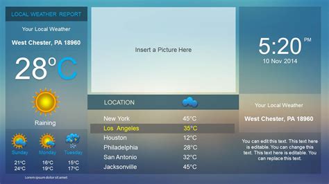 Weather Report Dashboard For Powerpoint Slidemodel