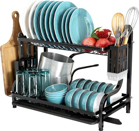 Majalis Dish Drying Rack For Kitchen Counter 2 Tier Large Dish Draines