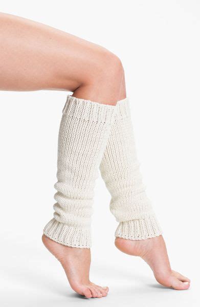 Dkny Chunky Knit Leg Warmers In White Polar Lyst