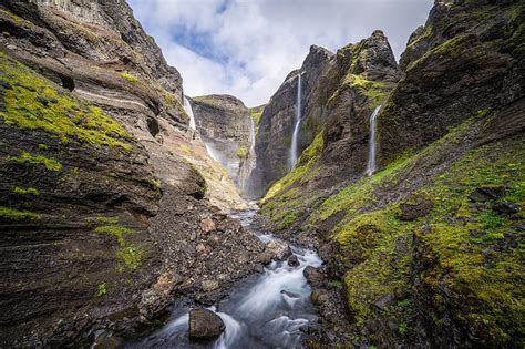 Haifoss Gorge Iceland Iceland Gorge Waterfalls Nature Hd