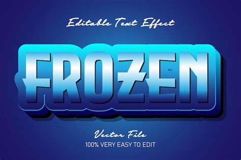 Premium Vector Blue Frozen Text Effect Editable Text