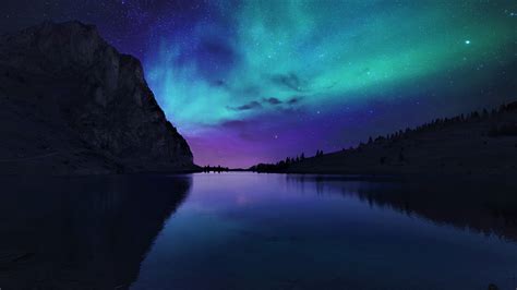 1920x1080 Aurora Borealis Northern Lights Over Mountain