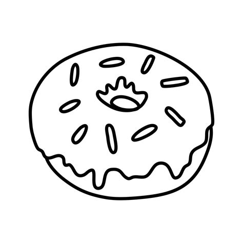 Donut Icing Doughnut Vector Doodle Drawing 8730914 Vector Art At