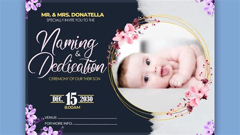 How To Design Beautiful Naming Ceremony Invitation Card Youtube