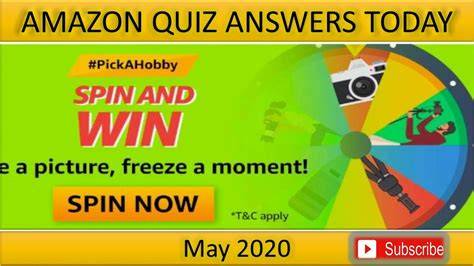 Amazon Spin And Win Quiz Answers Todaymay 2020 Youtube