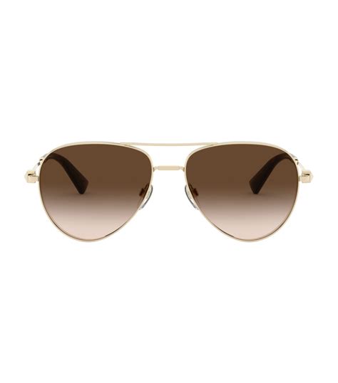 Valentino Gold Aviator Sunglasses Harrods Uk