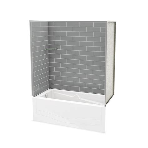 Check the tub is level again on the main wall then transfer your level to the front of the tub. MAAX Utile 60-inch x 30-inch x 81.25-inch Metro Ash Grey ...