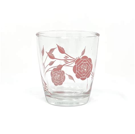 Stunning Vintage Hazel Atlas Sour Cream Glass With Retro Pink Floral Design