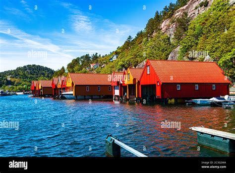 Red And Orange Houses Stock Photo Alamy
