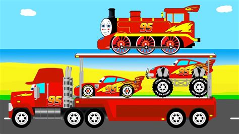 Mcqueen Mack Truck Transportation Learn Colors In Cars Cartoon For