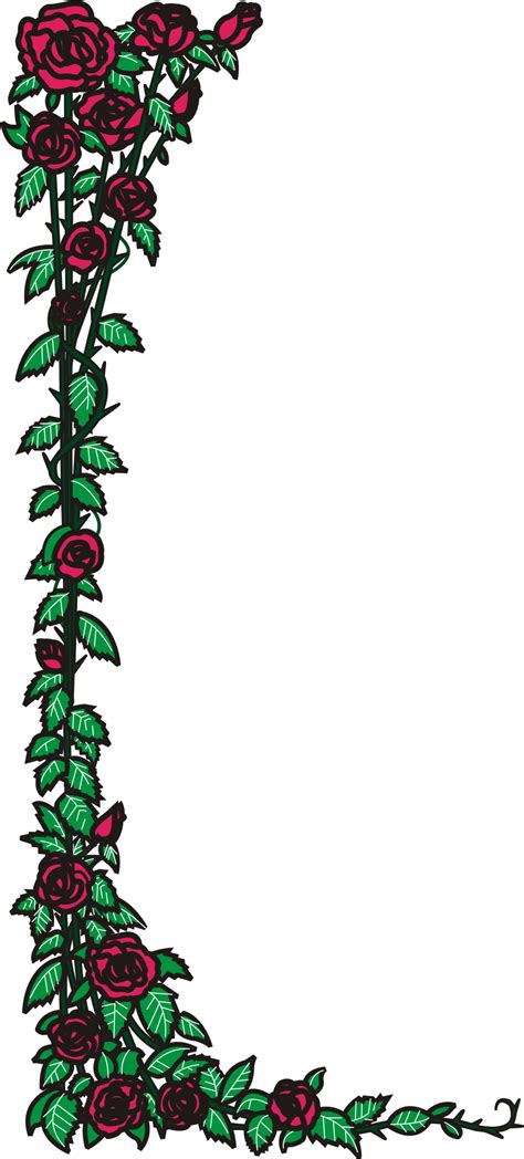 Rose With Thorns Border Clip Art Library