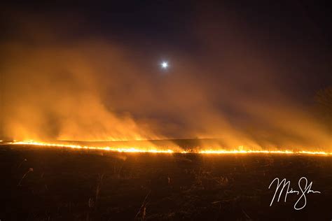 Burning Of The Flint Hills Near Florence Kansas