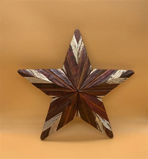 Barn Wood Star 3d Barn Wood Star Red And White Star Unique Etsy In