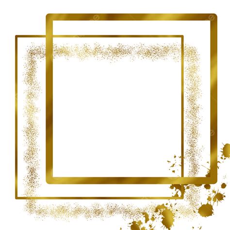 Gold Sparkles Effect Png Image Luxury Gold Square Frame Twibbon With