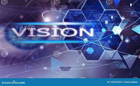 Vision Future Background Abstract Blue Concept Solution Eye Stock