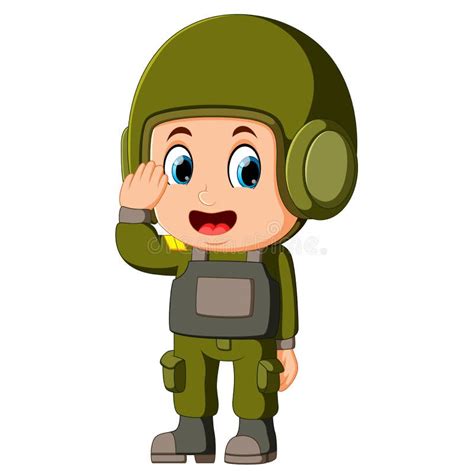 Soldat De Salutation Cartoon Illustration De Vecteur Illustration Du