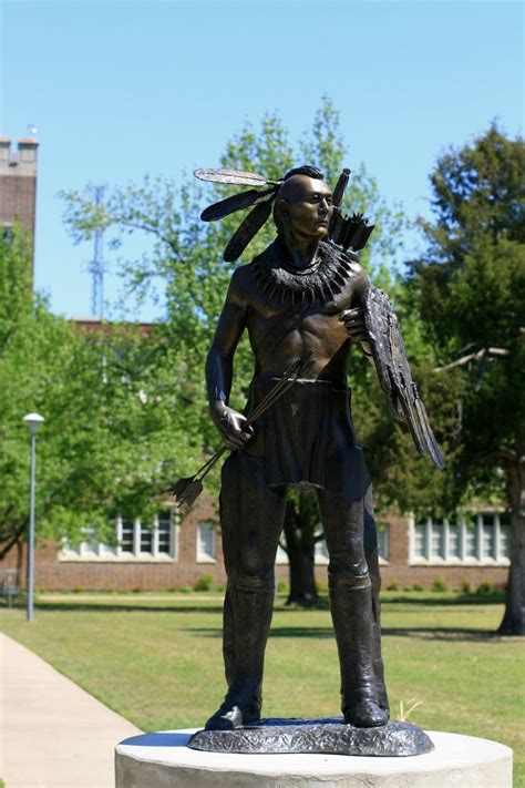 Choctaw Warrior Statue At Bacone College Near Muskogee Ok Native