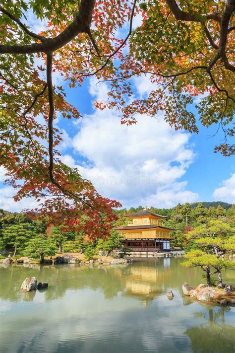 Beautiful Golden Pavilion Kinkakuji Temple In Autumn Season Stock Photo