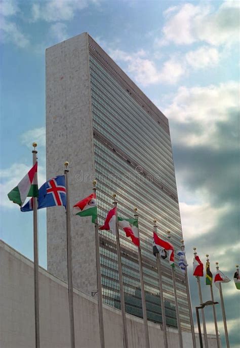 United Nations Building And Flags Nyc Usa Editorial Stock Photo Image