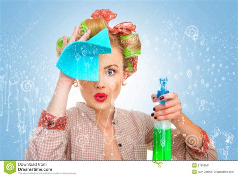 Stay as far away from others as you can—especially if you know them and they might want to start a conversation. Cleaning lady stock image. Image of hairstyle, caucasian ...