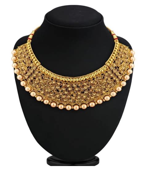 Sukkhi Alloy Golden Choker Traditional 18kt Gold Plated Necklaces Set Buy Sukkhi Alloy Golden