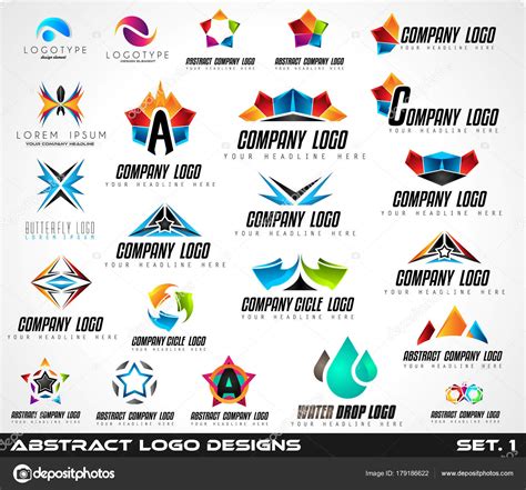 Indsamling Creative Logos Design Til Brand Identitet Firmaprofil Eller