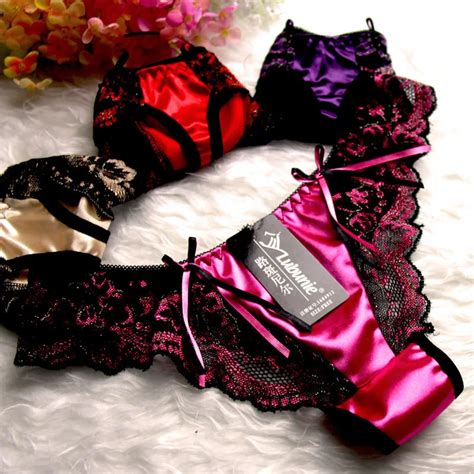 Authentic Guaranteed Luxury Pearlescent Silk Fabrics Thong Lace Sexy