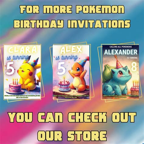 Editable Pokemon Birthday Party Invitation Templatesquirtle Invite