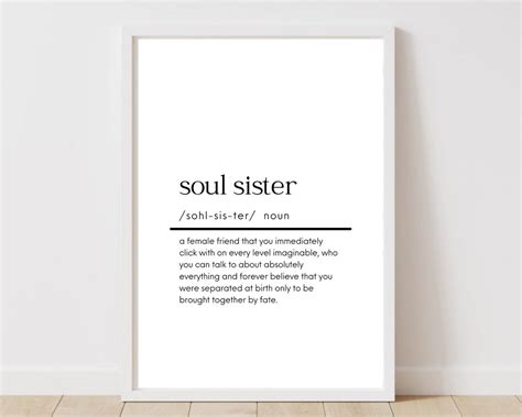 Soul Sister Definition Print Definition Poster Word Meaning Etsy