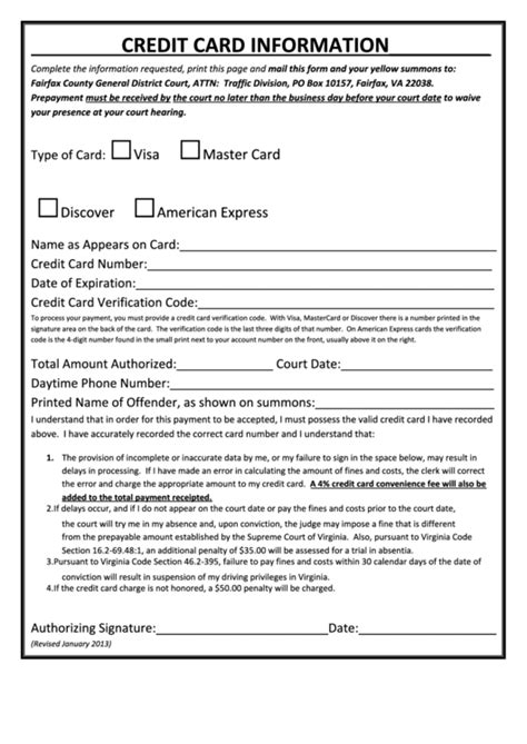 Check spelling or type a new query. Fillable Credit Card Information Form printable pdf download