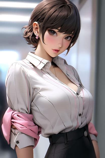 Premium Ai Image A Pretty Anime Girl In Formal Outfit