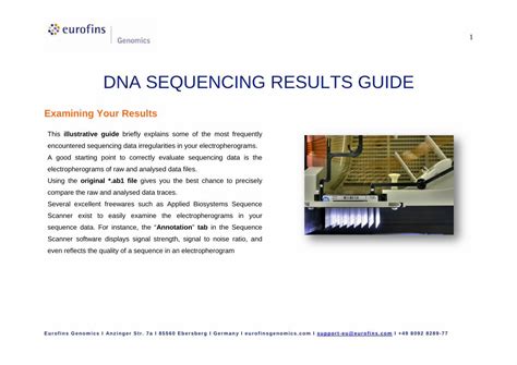 Pdf Dna Sequencing Trouble Shooting Guide Sequencing Results
