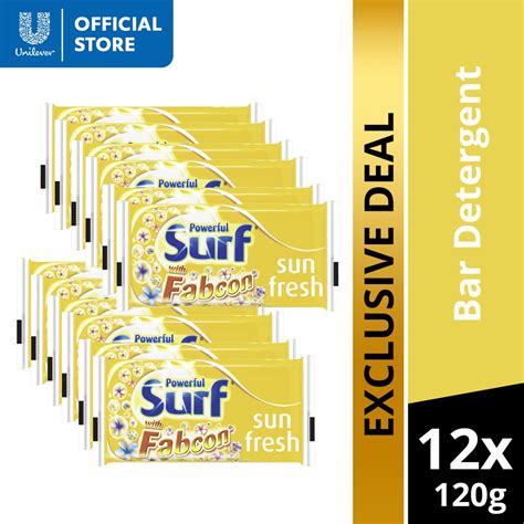 Surf Bar Detergent Sun Fresh 120g Jumbo Cut X12 Shopee Philippines