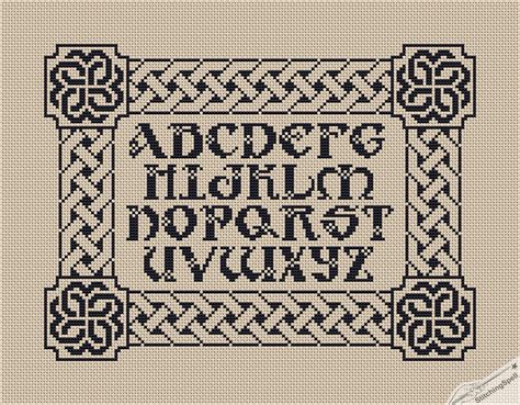 Cross Stitch Pattern Pdf Celtic Alphabet Instant Download Etsy