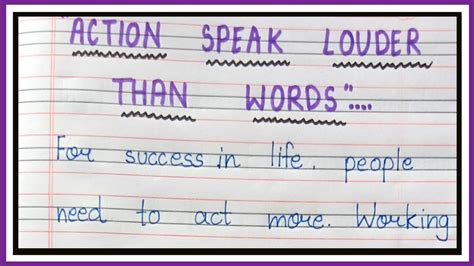 Essay On Action Speak Louder Than Wordsaction Speak Louder Than Words