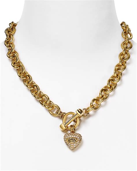 Juicy Couture Pave Heart Necklace 16 Bloomingdales