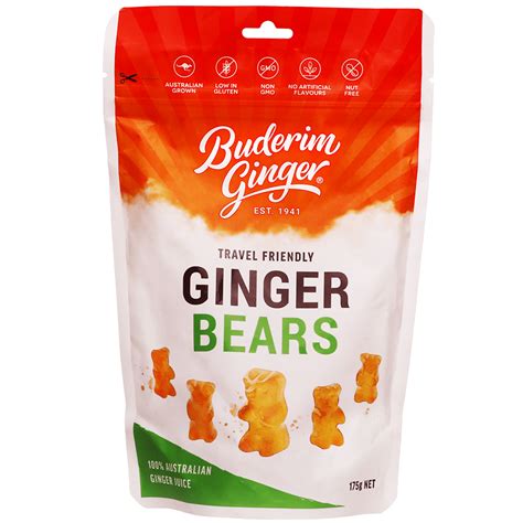ginger bears 175g buderim ginger