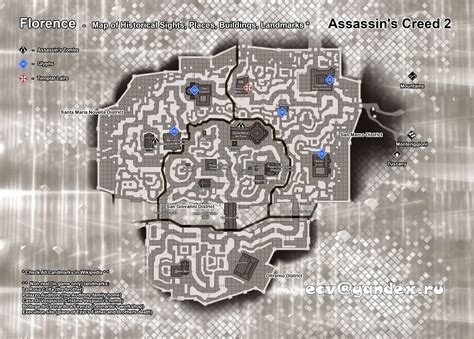 Assassin S Creed II Florence Map Of Historical Sights Places