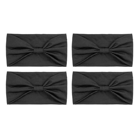 dreshow 4 pack turban headbands for women wide vintage head wraps knotted cute hair